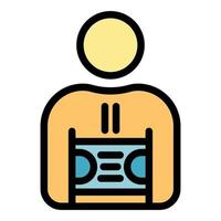 Support corset icon color outline vector