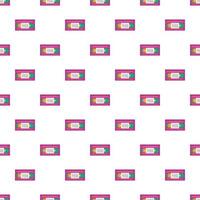 Video cassette pattern, cartoon style vector