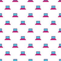 Laptop pattern, cartoon style vector