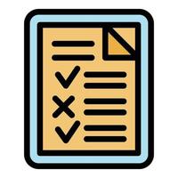 College exam test icon color outline vector