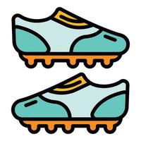 Goal football boots icon color outline vector