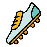 vector de contorno de color de icono de botas de fútbol corriendo