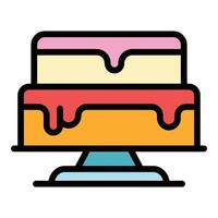 Celebrate cake icon color outline vector