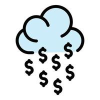 Money cloud icon color outline vector