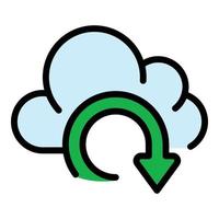 Recovery data cloud icon color outline vector