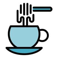 Honey tea cup icon color outline vector