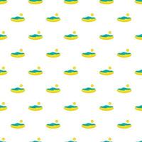 Beach and sun pattern, cartoon style vector