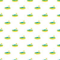 Beach and sun pattern, cartoon style vector