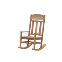 Rendu 3D d'une chaise à bascule en bois. png