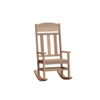 Rendu 3D d'une chaise à bascule en bois. png