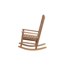 Rendu 3D d'une chaise à bascule en bois. png