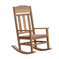 renderização 3D de uma cadeira de balanço de madeira. png