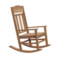 Rendu 3D d'une chaise à bascule en bois. png