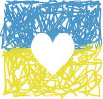 Hand drawn ukrainian flag png