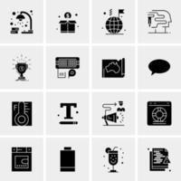 16 iconos de negocios universales vector ilustración de icono creativo para usar en proyectos relacionados con la web y dispositivos móviles