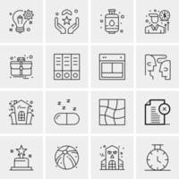 16 iconos de negocios universales vector ilustración de icono creativo para usar en proyectos relacionados con la web y dispositivos móviles