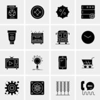 16 iconos de negocios universales vector ilustración de icono creativo para usar en proyectos relacionados con la web y dispositivos móviles