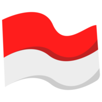Indonesian flag fluttering on a transparent background png