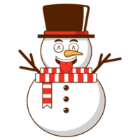 bonhomme de neige visage ludique dessin animé mignon png