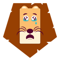 león llorando cara dibujos animados lindo png