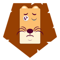 lion sad face cartoon cute png