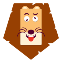 lion visage espiègle dessin animé mignon png