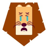 leão chorando rosto cartoon bonito png