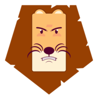 Löwe wütendes Gesicht Cartoon süß png