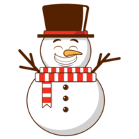 bonhomme de neige visage heureux dessin animé mignon png