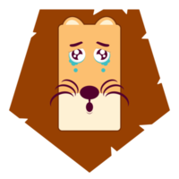 lion crying face cartoon cute png