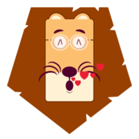 lion in love face cartoon cute png