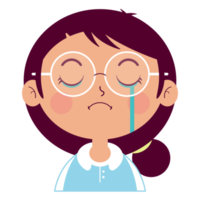 girl crying face cartoon cut png