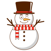 bonhomme de neige visage heureux dessin animé mignon png