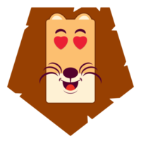 lion in love face cartoon cute png