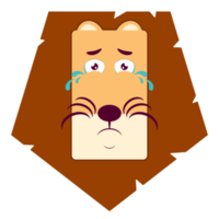 lion crying face cartoon cute png