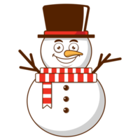 bonhomme de neige visage heureux dessin animé mignon png