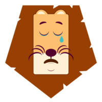 león llorando cara dibujos animados lindo png