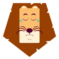 lion qui pleure visage dessin animé mignon png