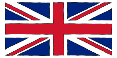 drapeau britannique dessiné à la main png transparent