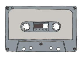 magnetbandkassette handgezeichnete illustration transparent png