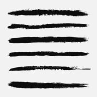 Ink brush strokes line collection vector