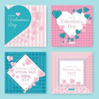 valentine's day social media posts collection vector