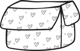 cute opened gift present box outline cartoon doodle hand drawn png
