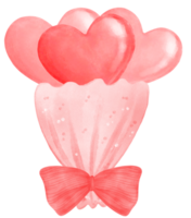 cute sweet Valentine flower heart bouquet watercolour png