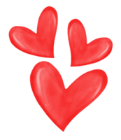 lindo dulce corazones acuarela dibujo a mano png