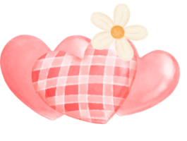 cute sweet Hearts watercolour hand drawing png