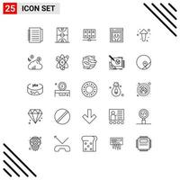 25 iconos creativos signos y símbolos modernos de flecha desarrollo web deportes configuración web base de datos elementos de diseño vectorial editables vector