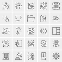 25 iconos de negocios universales vector ilustración de icono creativo para usar en proyectos relacionados con la web y dispositivos móviles