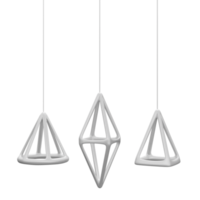 3d-rendering minimal isoliert hängende dekorative weiße elemente illustration png