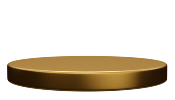 Empty round golden Podium scene or 3D round pillar stand scene and winner pedestal. Isolated 3d render png